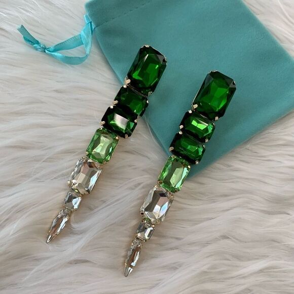 New Fashion  Shiny Rhinestone Long Earrings - Picture 2 of 13